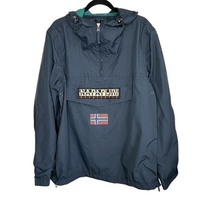 Napapijri Rainforest Anorak Hooded Jacket Mens XL Gorp Travel Hiking Outdoors