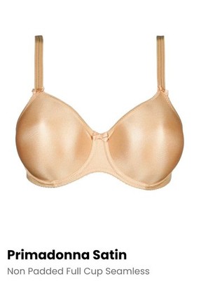 Prima Donna 016-1330 Satin Seamless Underwire Bra NWOT 34E (US 34DD) Cognac