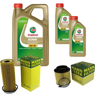 INSPEKTIONSKIT FILTER CASTROL 7L ÖL 5W30 für Audi A5 Cabriolet 8F7 S5 quattro