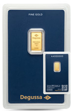Gold Bar 1 Gram Degussa 999.9 Fine Original Blister Card Certificate 1g Gold