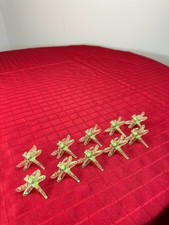 10 LOT Plant Accessory Dragonfly clips Green Fairy Garden Decor