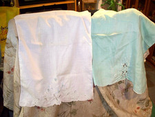 VINTAGE CUTWORK LINEN LOT- USED- NEAT DESIGNS...