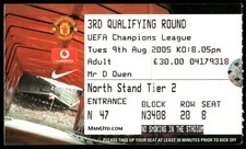 Ticket 2005 Manchester Utd vs Debrecen 50173 Cristiano Ronaldo CL Goal #1