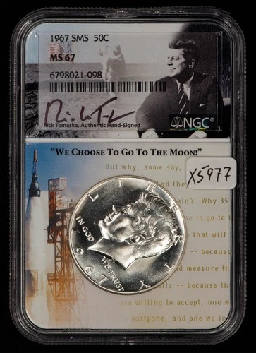1967 50c Kennedy Silver Half Dollar SMS - PQ - Rick Tomaska - NGC MS 67 - X5977