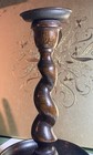 Pair Antique early 1900’s Barley Twist Wooden Candle Holders Classic Spiral 8” — photo 7