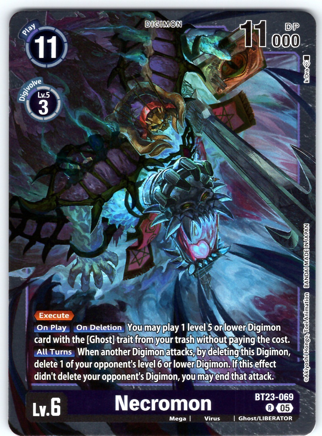 Necromon Rare Hackers' Slumber Foil BT23-069 R NM