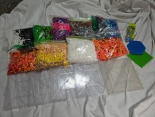 Perler Brand Beads and Boards Massive Lot 5 Boards Various Colors Pen Tool