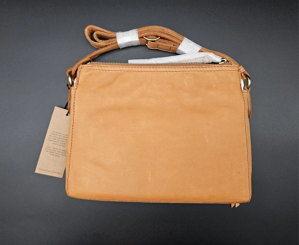 Bolso Bandolera Margot New York Grande Jules Acordeán Cuero Marrón Coñac Nuevo con Etiquetas Foto 3 de 4