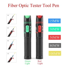 Visual Fault Locator Red Light Fiber Optic Test Tool Kit 100KM with Adapter