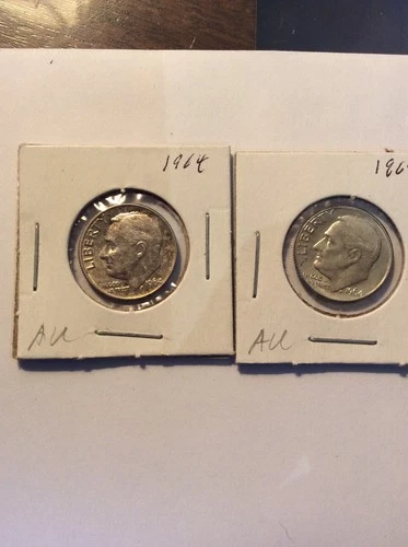 1964 P and D Roosevelt Dimes AU Cond.