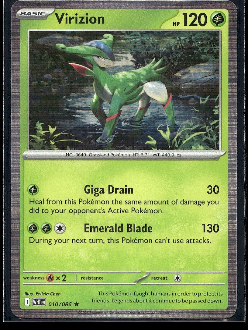 Virizion 010/086 SV: White Flare Holo LP