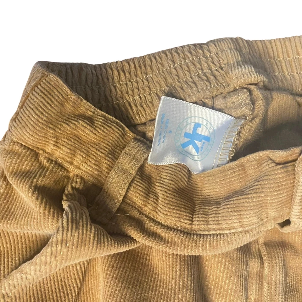 Pantalón J. Caqui Beige Pana Cintura Elástica Pierna Recta TALLA 6 Foto 2 de 3