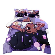 Black Girl Comforter Set for Queen Bed Purple African American Pattern Microf...