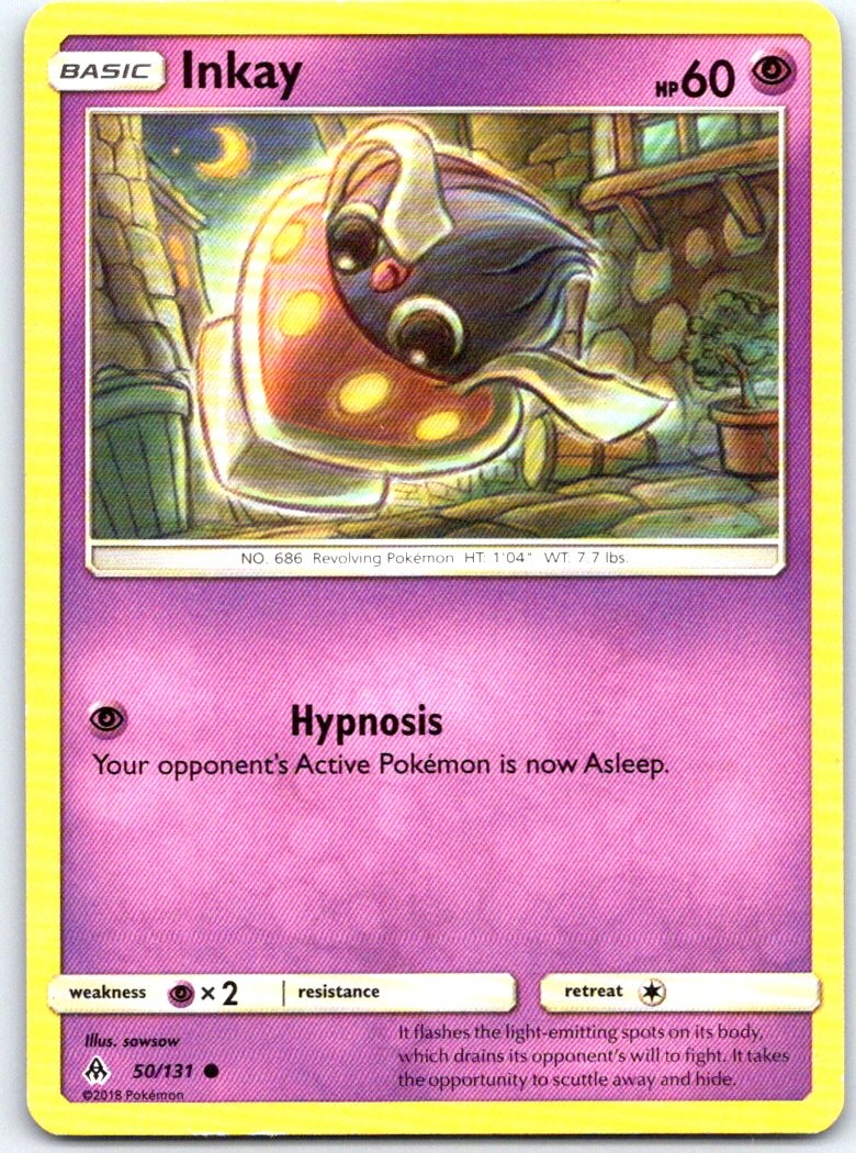 Inkay 50/131 Common Forbidden Light Pokemon LP