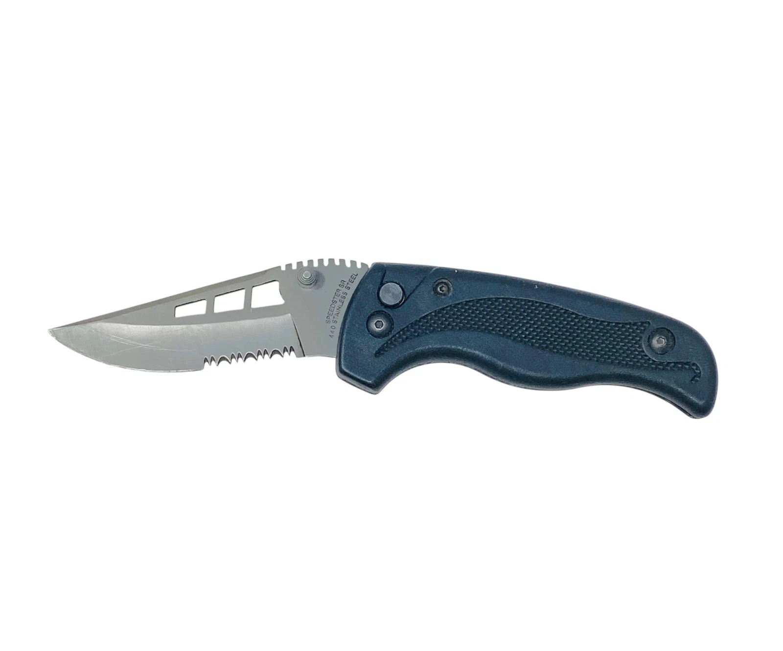 Meyerco Speedster SR Folding Pocket Knife 440 Stainless Steel Partially Serrated