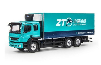 Paudi 1/48  FUSO Truck ZTO Cold Chain Distribution Diecast Car Model