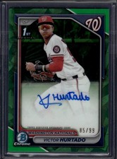 2024 Bowman Chrome Sapphire #CSPA-VH Victor Hurtado Prospect Auto Green /99