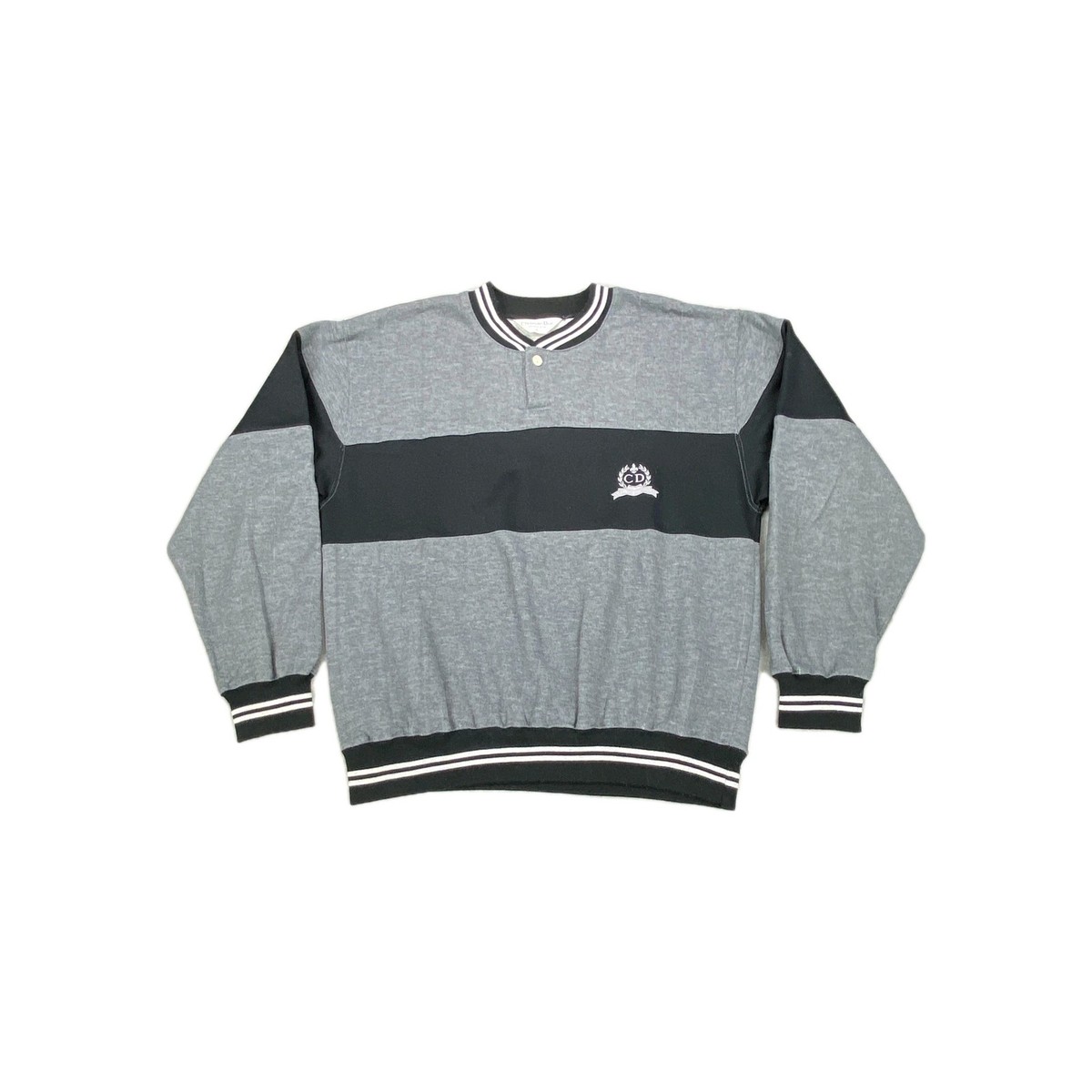 Vintage 90s Christian Dior Monsieur Sweatshirt Mens XL Black Gray