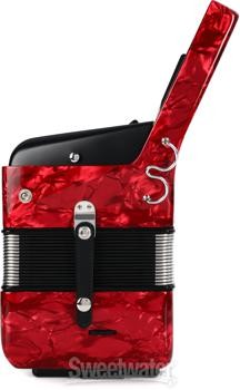 Hohner Bravo III 72 Fisarmonica cromatica a chiave per pianoforte - Rosso perla - Foto 9 di 9
