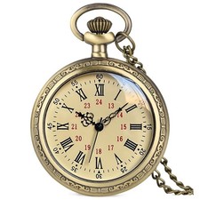 Vintage Quartz Pocket Watches for Men with Chains, Analog Pocket Watch for Women
