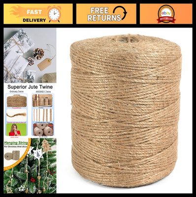 Natural Jute Twine 3mm, 1313ft Heavy-Duty Garden String for Crafting & Weaving
