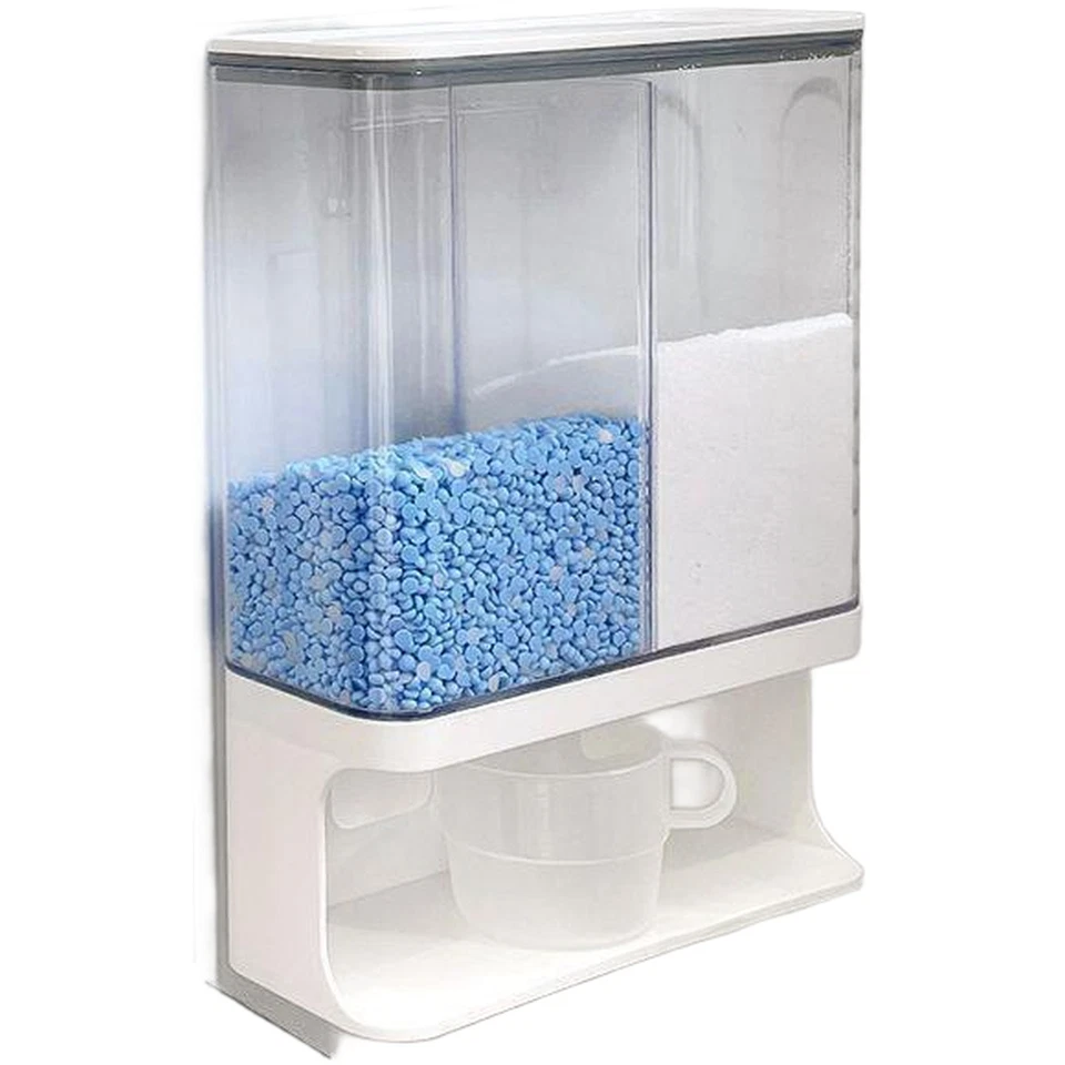 Wall Mounted Laundry Detergent Box with Adjustable Compartments and Seal - Image 2 of 4