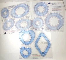 Creative Memories 3 Sizing Templates 10 Cutting Shapes Circle Oval Heart Diamond