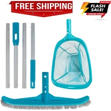 Essential Pool Maintenance Kit – Leaf Skimmer, Nylon Brush & Telescopic Pole
