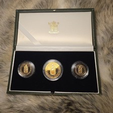 1989 Gold Proof Sovereign Three-Coin Set 500th Anniversary Double Half and Full