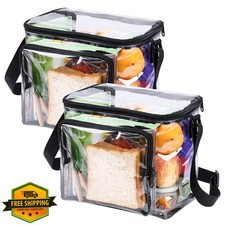 BORMELUN 2pk Clear Plastic Lunch Bag Stadium Compliant Tote