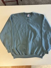 VTG 90s Russell Athletic Made In USA Dark Blue Green Pullover Sweatshirt Sz XXL