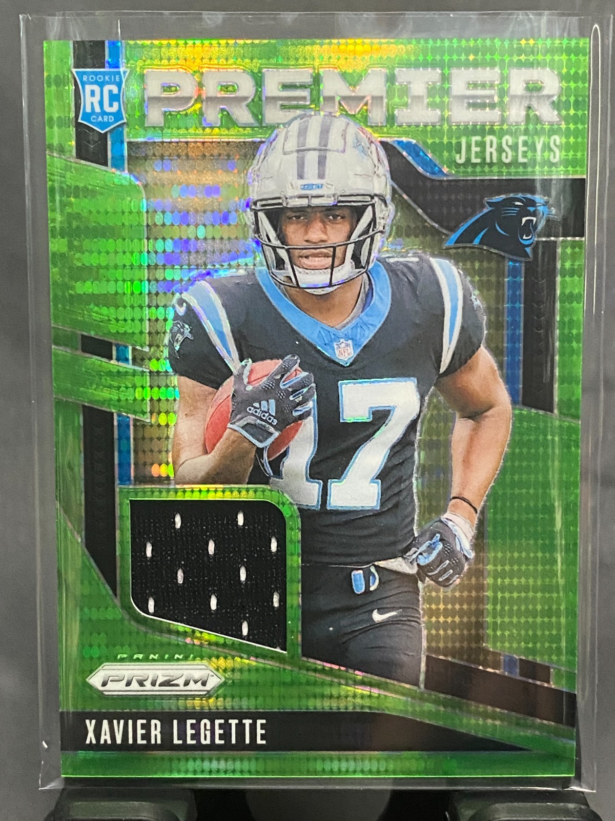 2024 Prizm Xavier Legette Premier Jerseys RC Neon Green Pulsar #PJ-XLE