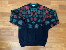 Artisans Sunschein Designs Fall Leaves Maple Pullover Sweater L-XL Made in USA