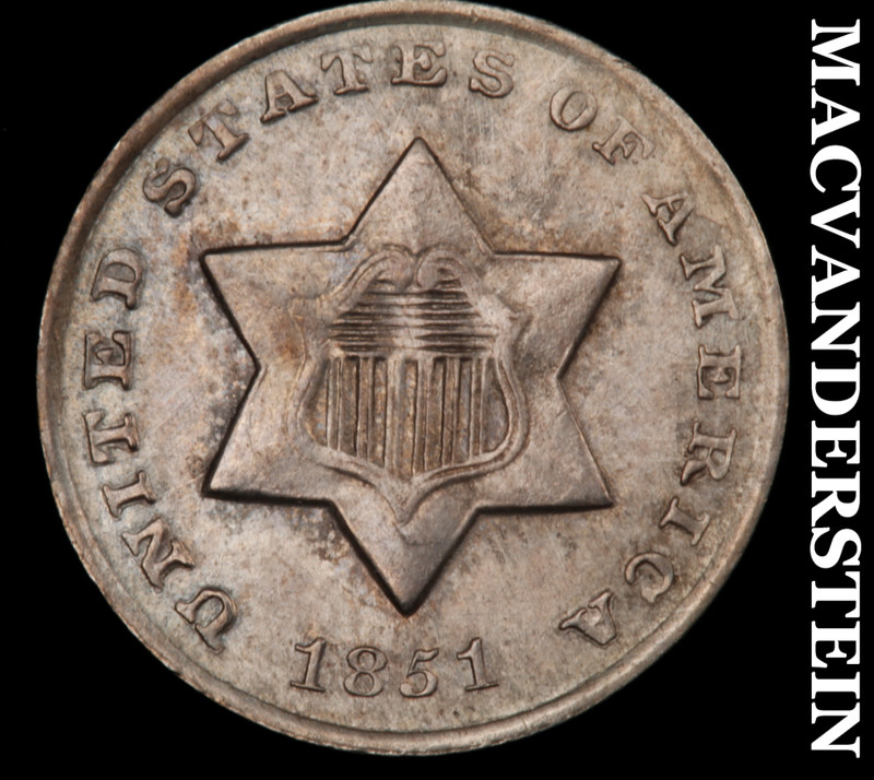 1851-O Three Cent Silver - Scarce  High Grade  Key Date  No Reserve  #H5