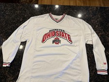 Vintage Ohio State Buckeyes Sweatshirt Mens XL White Red Sweater Lee Sport 90s