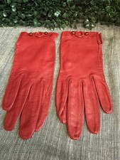 Vintage Madova Gloves, Soft Red Leather Firenze ITALY, size 6