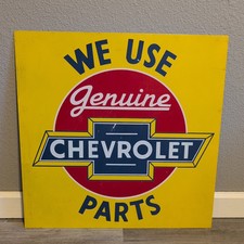 We Use Gm Chevrolet Genuine Parts Original Read 18 Square Tin Rare Vintage