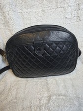 YSL Quilted Shoulder Bag Black Adjustable Strap Silver Hardware