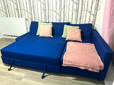 IKEA Friheten Blue Convertible Corner Sofa Bed
