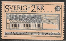 Sweden #1532 (A469) VF MNH - 1985 2k Clavichord / Musical Instrument