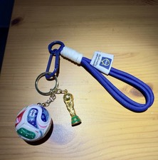 FIFA World Cup 2026 Soccer Ball Trophy Keychain Blue Carabiner Clip Keyring