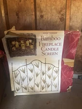 Vintage 2000 Boston Warehouse Bamboo Fireplace Candle Screen - NOS NEVER OPENED