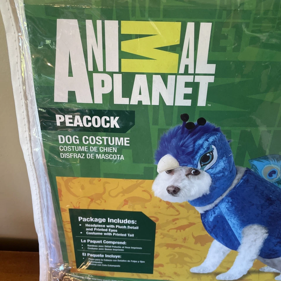 Nuevo En Paquete Disfraz Animal Planeta Pavo Real Perro Talla M Foto 4 de 4