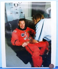 NASA PHOTO vtg STS-73 Shuttle Columbia SACCO Payload Specialist SUITUP 8 x 10"