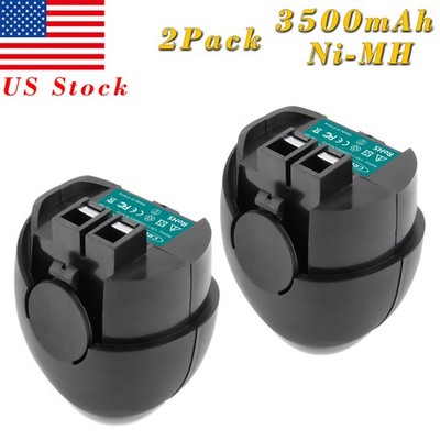 2Pcs 4.8V 3.5Ah NiMH Battery for Metabo 6.27270, 6.31858, Powergrip 2, Powermaxx