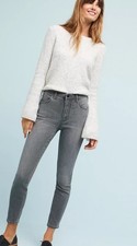 Anthropologie Sz 29 Pilcro Letterpress High Rise Skinny Jeans Stretch Light Gray