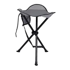  Tall Folding Tripod Stool for Outdoor Camping Walking Hunting Grey-fabric