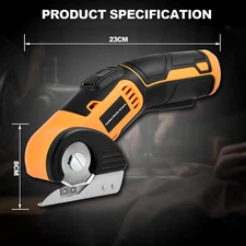Jomeda Cordless Electric Scissors 4V Rotary Cutter with LED Light Safety Lock