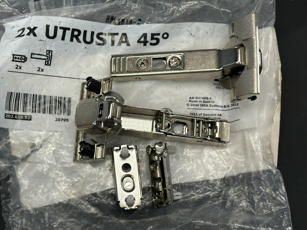 IKEA UTRUSTA Sektion Cabinet Door Soft Close HINGE 2 pack 45