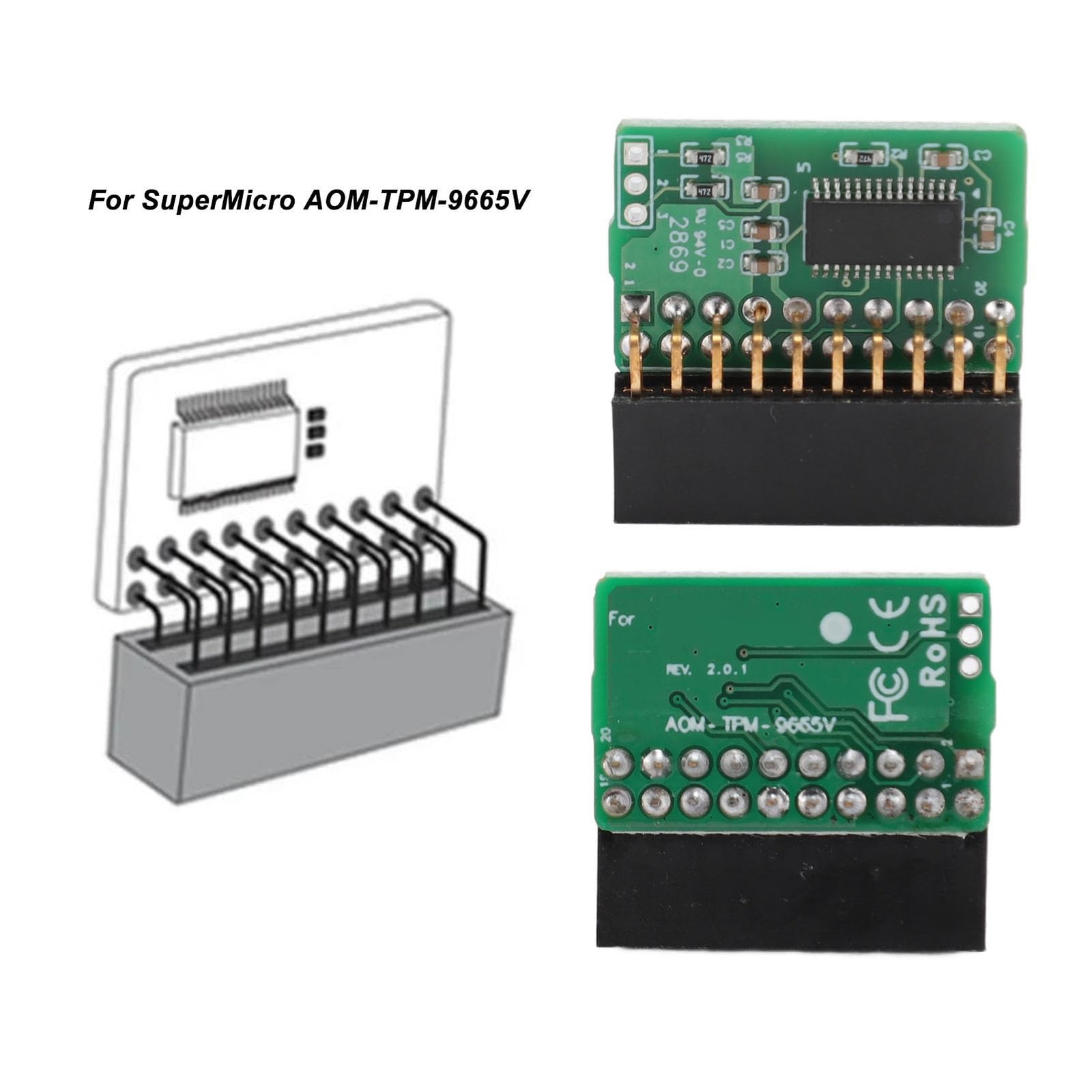 Module TPM 2.0 20 broches avec chiffrement matériel pour SuperMicro